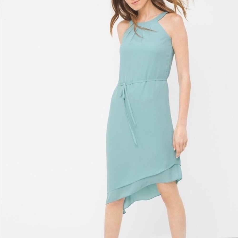 White House Black Market Asymmetrical Dress in Light Blue